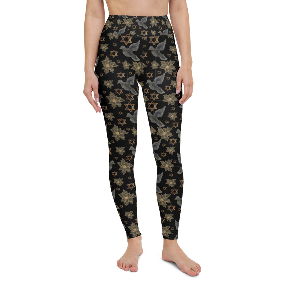 Star of David and Dove Yoga Leggings