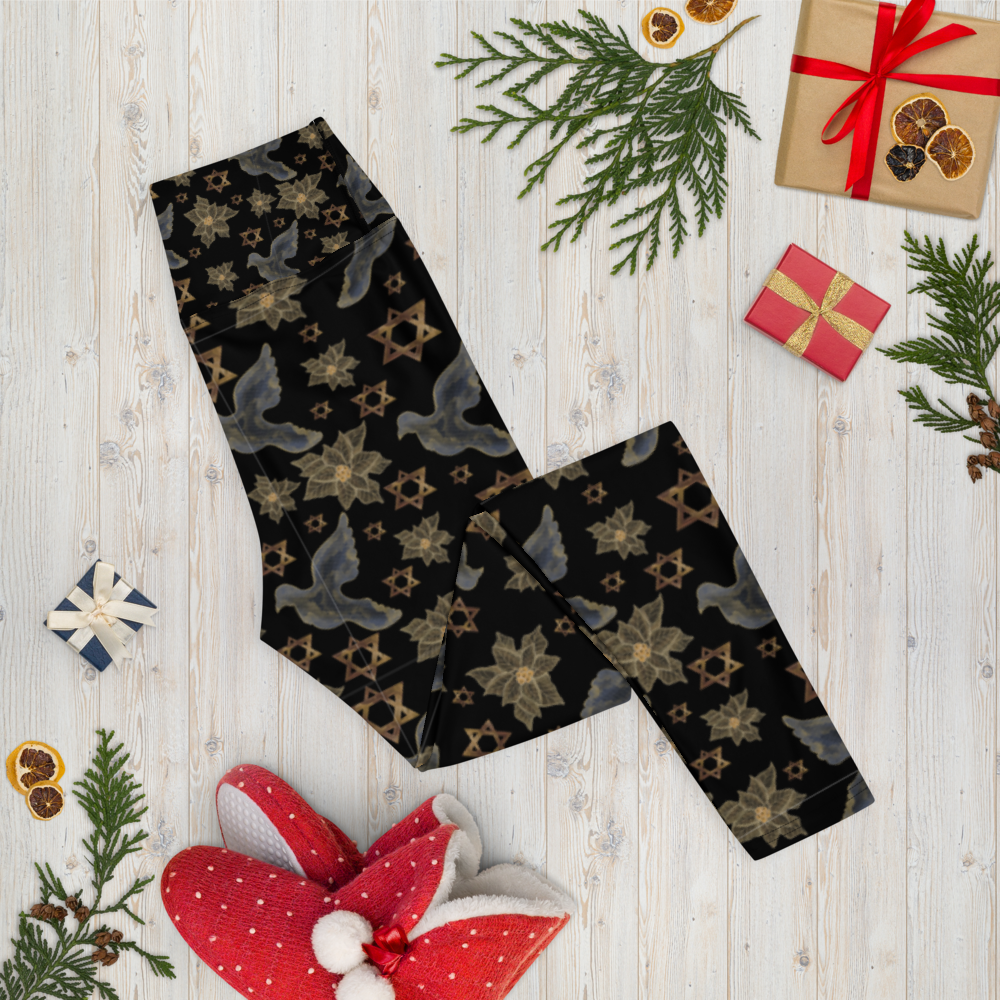Star of David and Dove Yoga Leggings