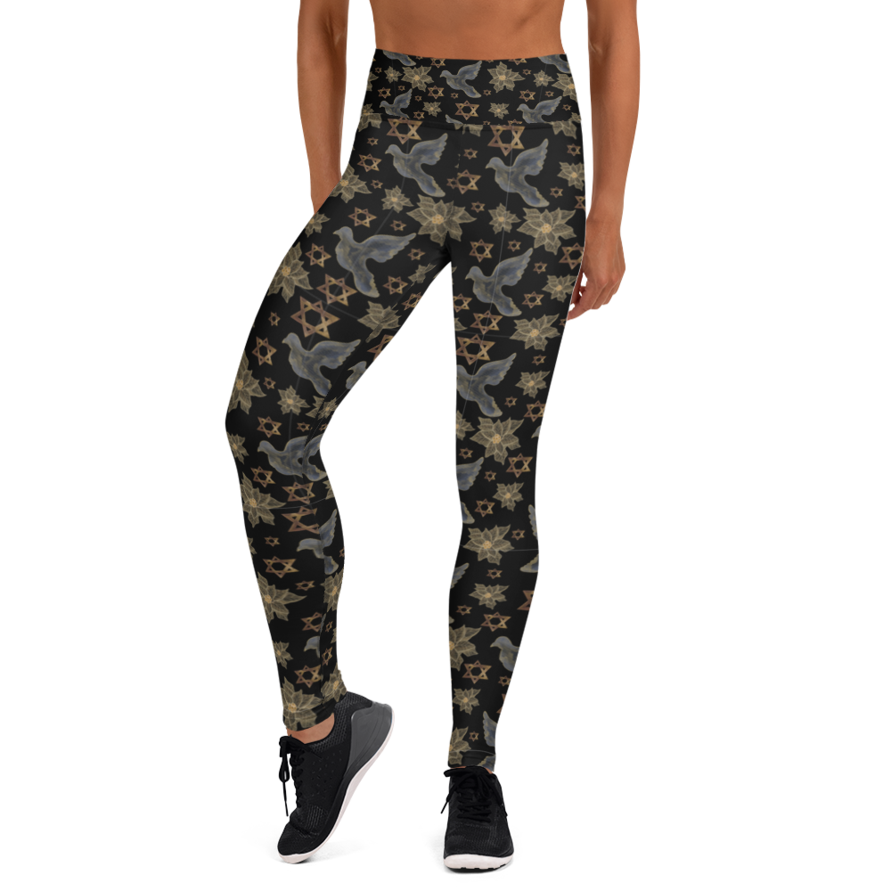 Star of David and Dove Yoga Leggings