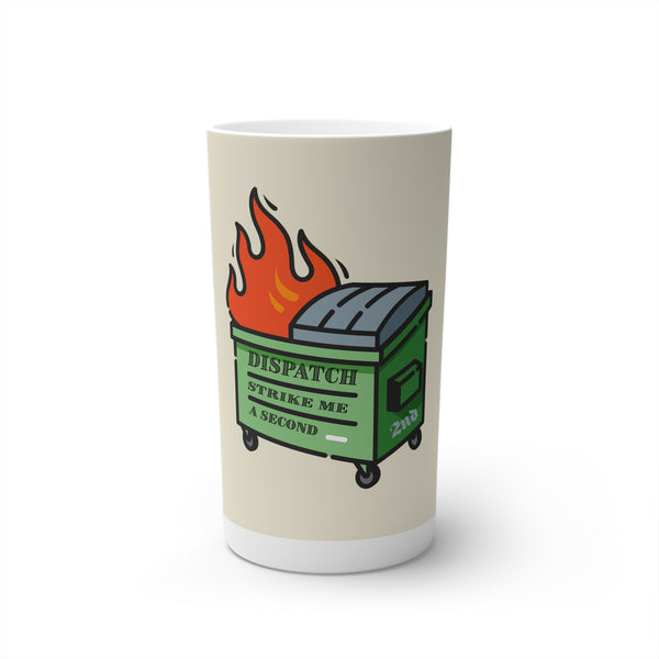 Strike me a Second (dumpster fire) - Conical Coffee Mugs