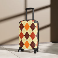 Orange and Brown Argyle Carry-on