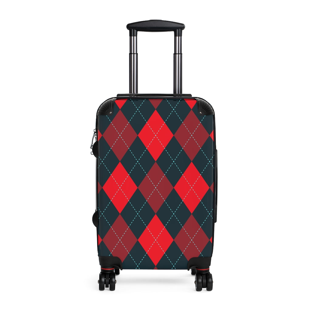 Red Argyle Carry-on