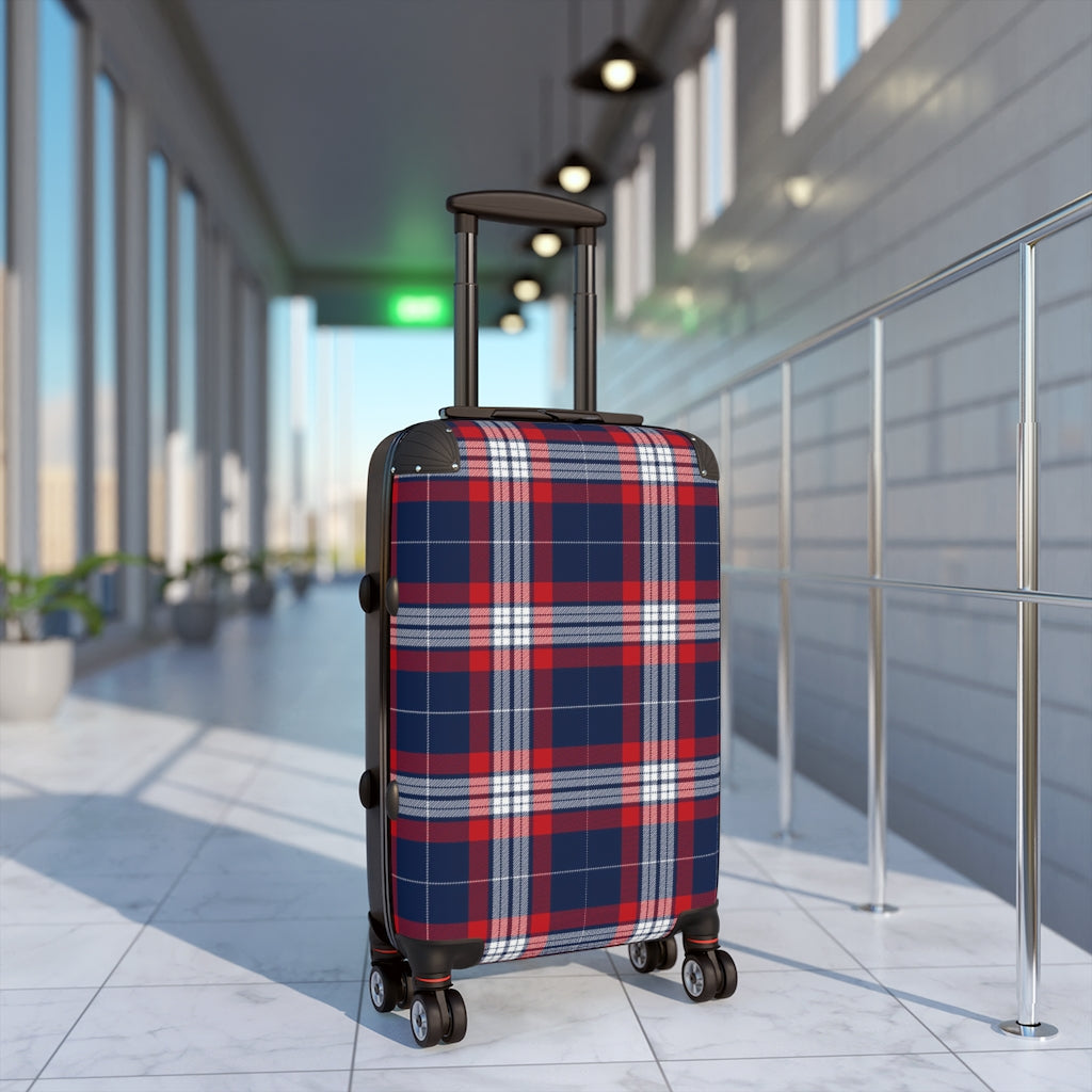 Red, White and Blue plaid Carry-on