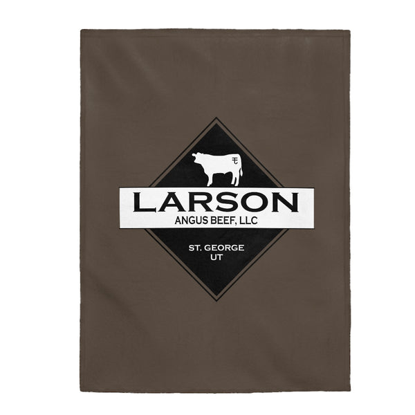 Larson Beef Logo Velveteen Plush Blanket