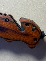 Laser engraved NLVFD locking knife