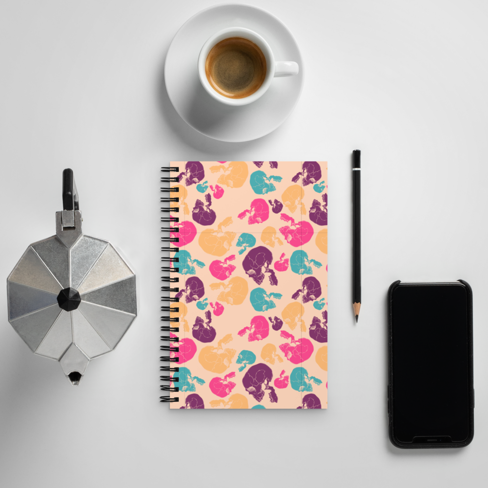 Multicolor Skulls Spiral notebook