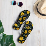 Dark Sunflower Flip-Flops