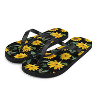 Dark Sunflower Flip-Flops