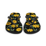 Dark Sunflower Flip-Flops