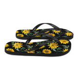 Dark Sunflower Flip-Flops