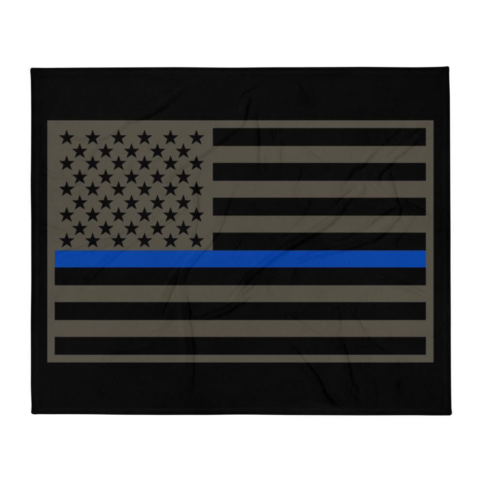 Thin Blue Line Throw Blanket