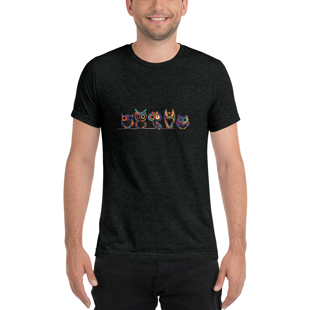 Owls on a line SS t-shirt