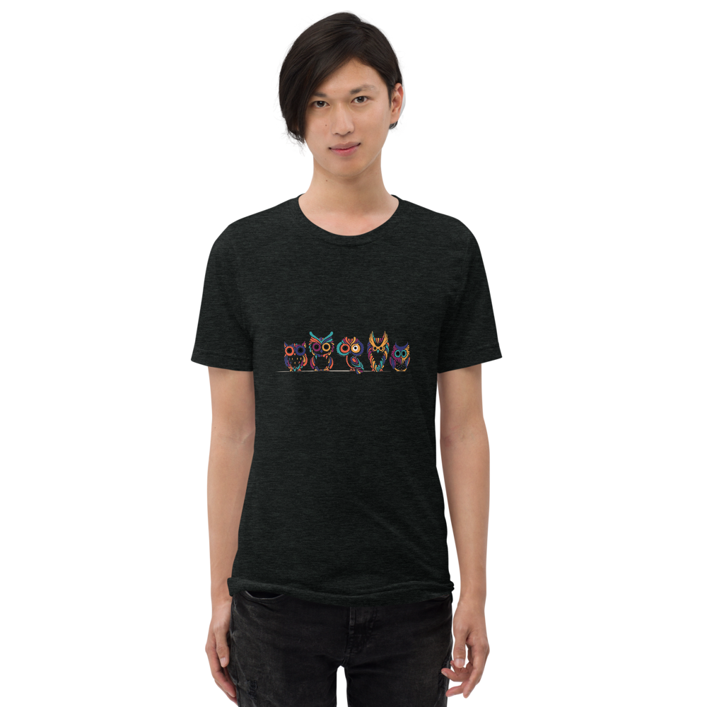 Owls on a line SS t-shirt