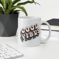Good Vibes Retro - White glossy mug