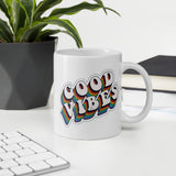 Good Vibes Retro - White glossy mug