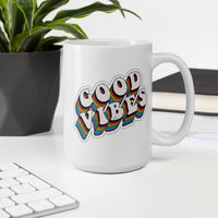 Good Vibes Retro - White glossy mug