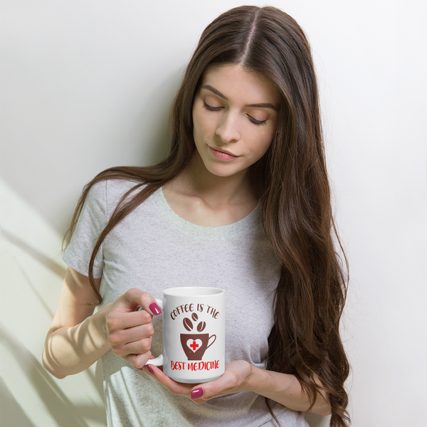 Medicinal Coffee - White glossy 15oz mug