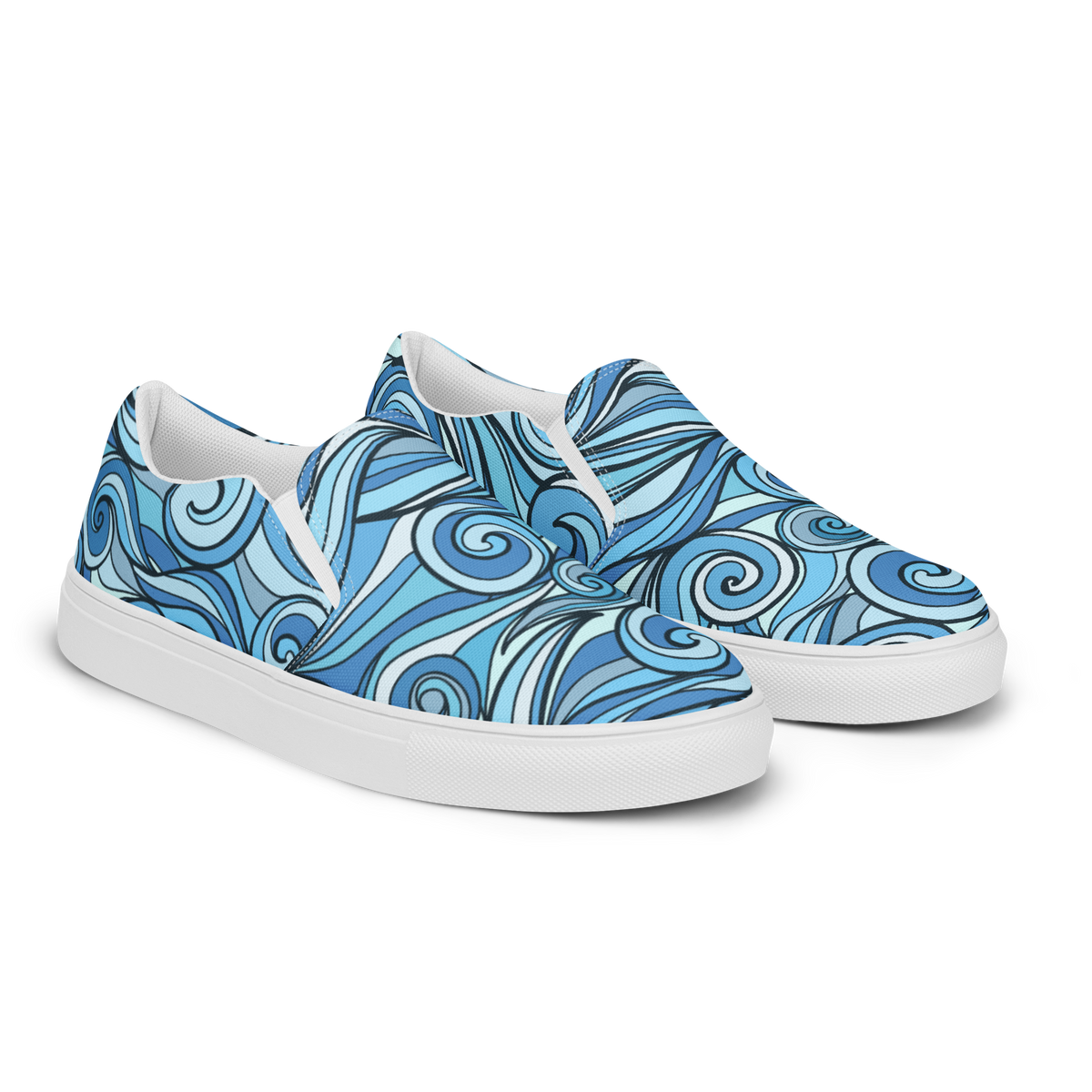 Women’s slip-on canvas shoes - Blue Waves